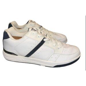 Converse All Star Leather Sneakers Mens 14 White Navy AV738 Vintage 2001 Rare
